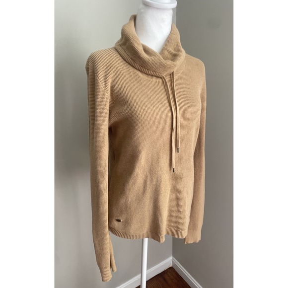 Lauren Ralph Lauren Sweaters - Women’s Cream/Tan Cowl Neck Sweater with Drawstring